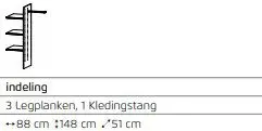 Kastindeling 90 cm Beluga
