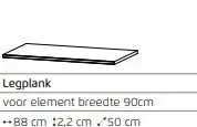 Legplank 90 cm Beluga