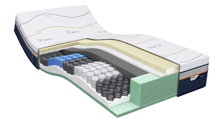 M Line matras Iconic Legend 7 met Talalay-latex toplaag en 7-zones mini-pocketvering, verkrijgbaar bij Slaapstudio Eindhoven