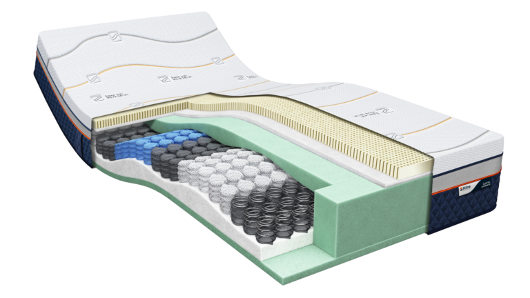 M Line Iconic Legend 8 matras met Talalay-latex en 7-zones pocketvering in Slaapstudio Eindhoven, zijaanzicht.