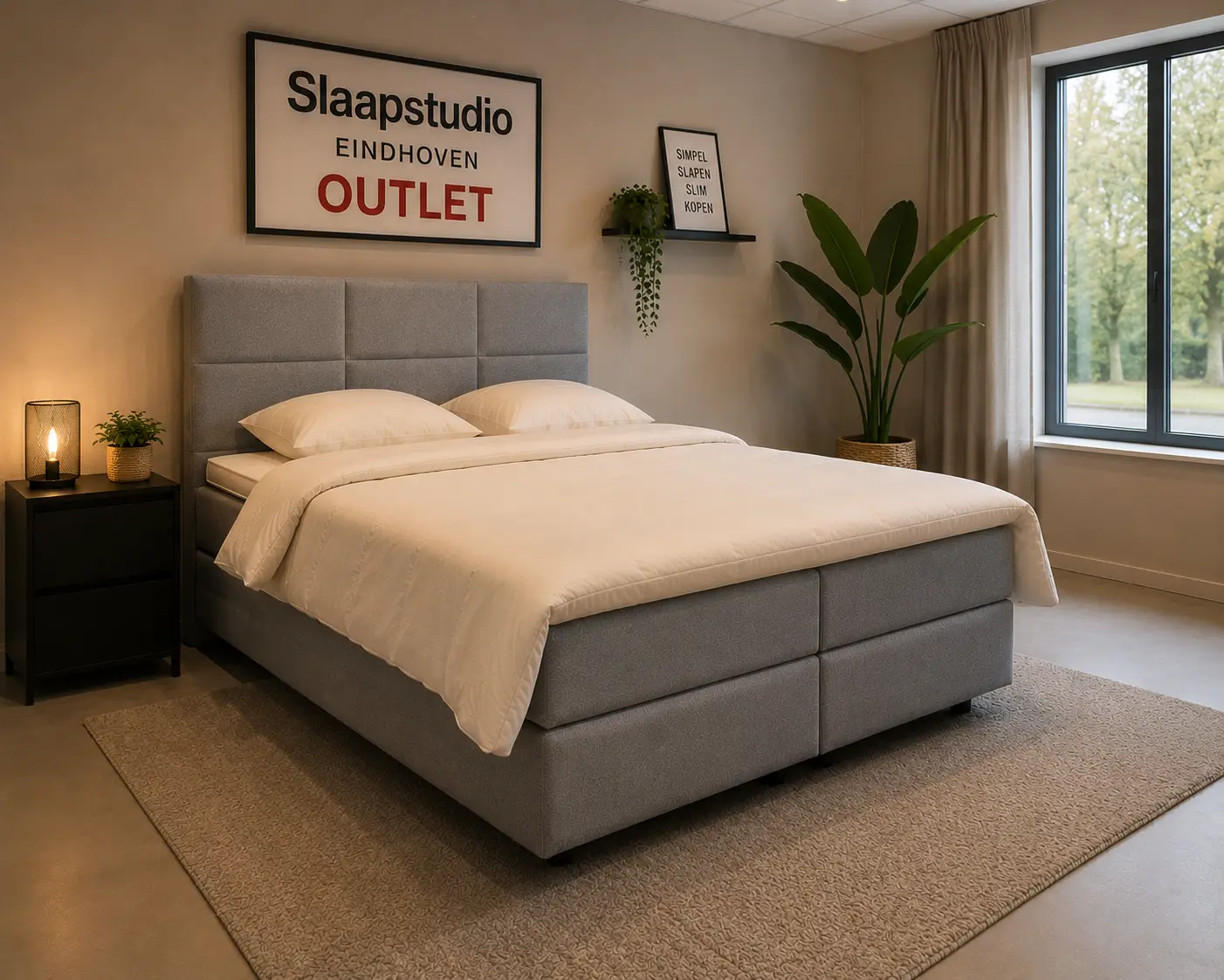 Boxspring Comfort de Luxe Electro in outlet met elektrische verstelbaarheid en luxe slaapcomfort.